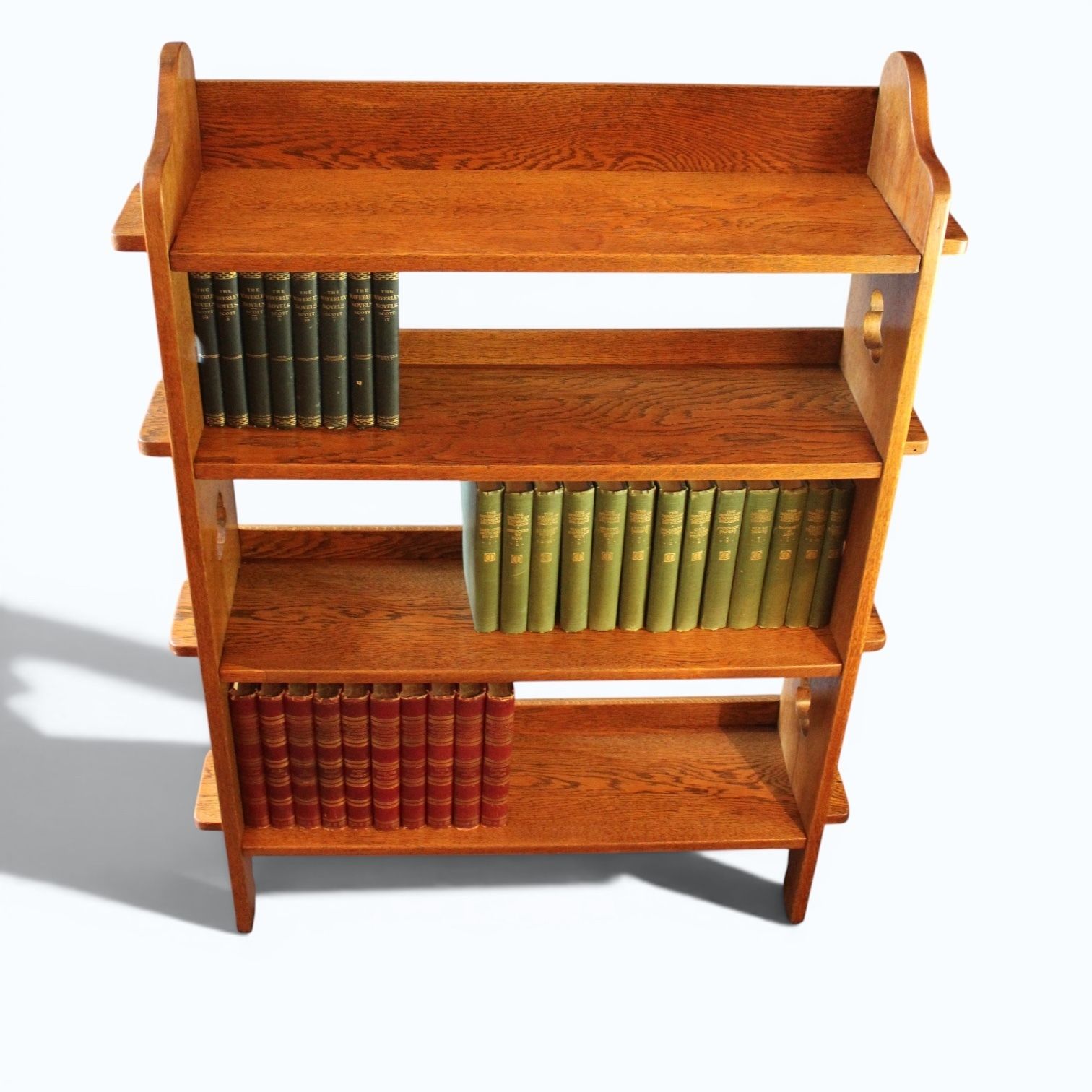 Arts And Crafts Oak Open Bookshelf Sedley For Liberty Co photo furniture