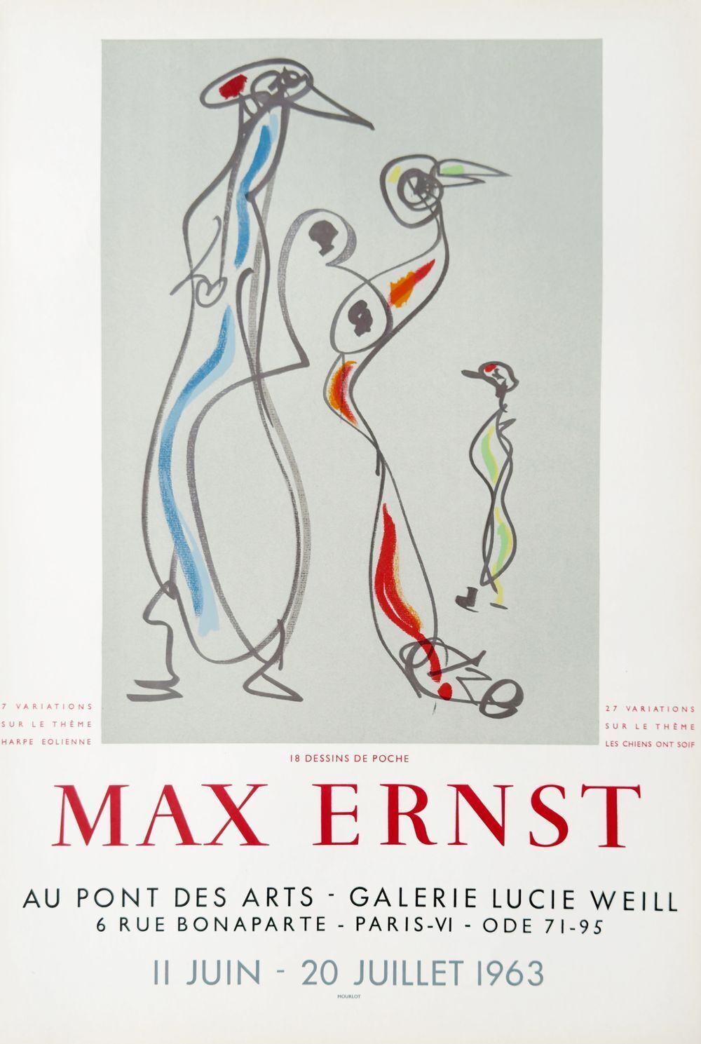 Affiche Max Ernst Expo 63 Galerie Lucie Weill (Dessins De Poche)