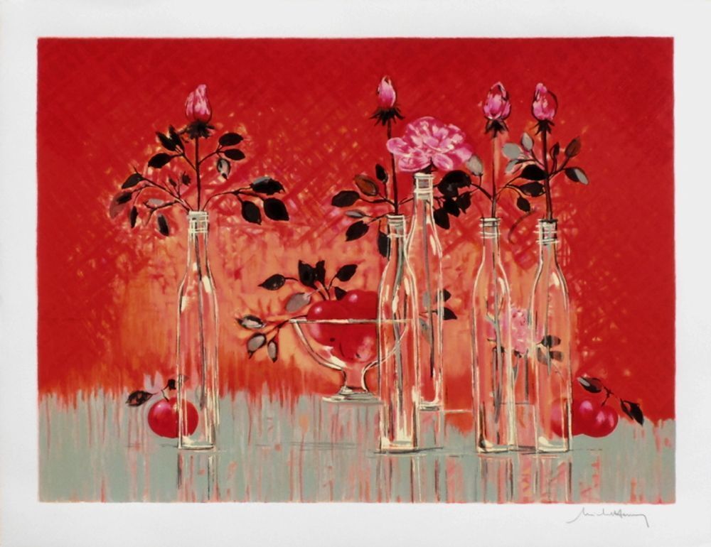Michel Henry Signed Screenprint Harmonie Rouge 2000