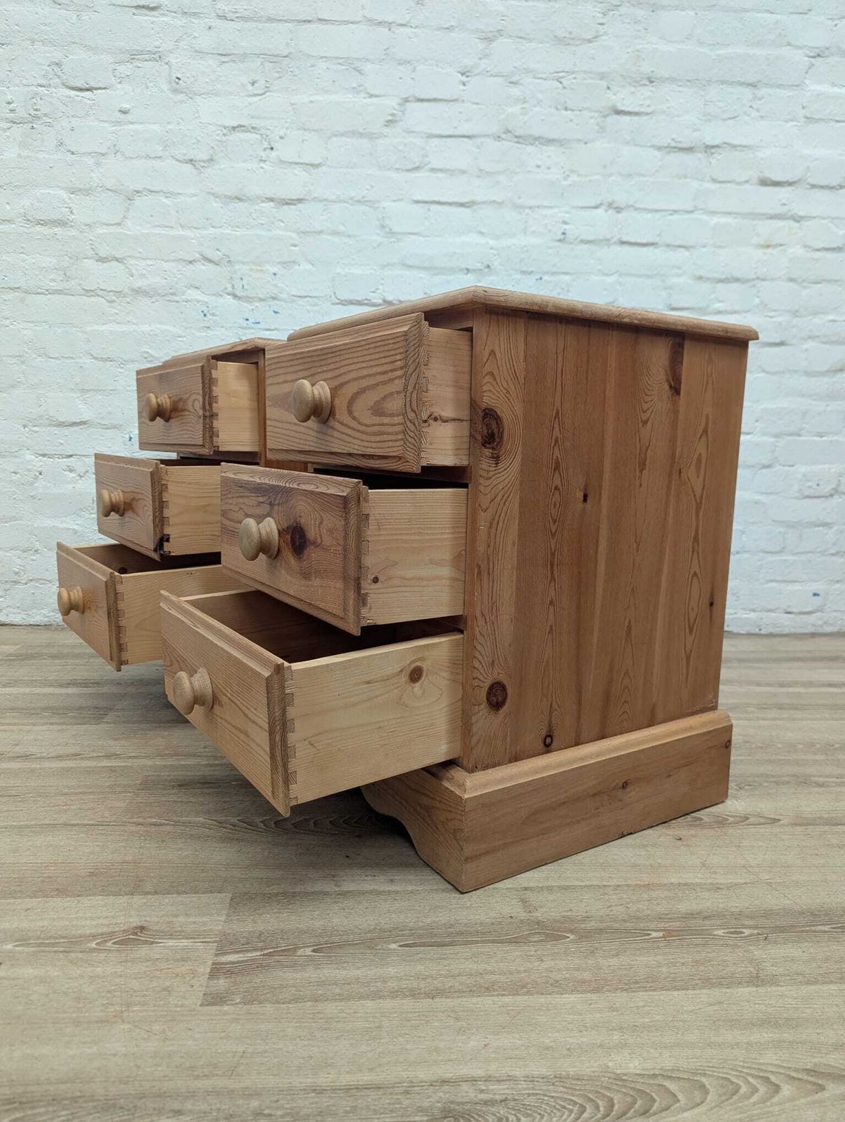 Pair Of Contemporary Rustic Pine 3 Drawer Bedside Cabinets photo Furniture