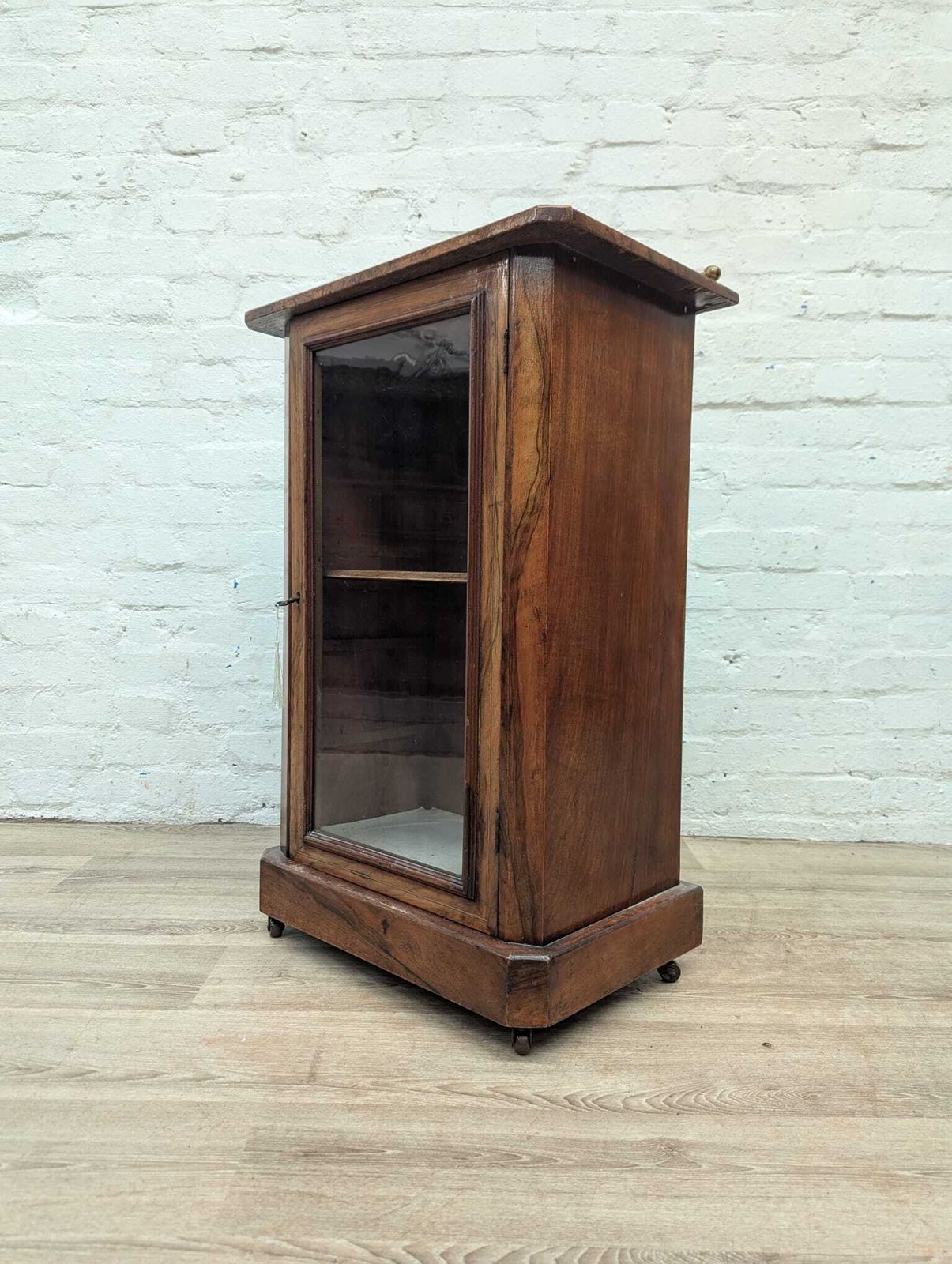 Edwardian Inlaid Walnut Display Cabinet
