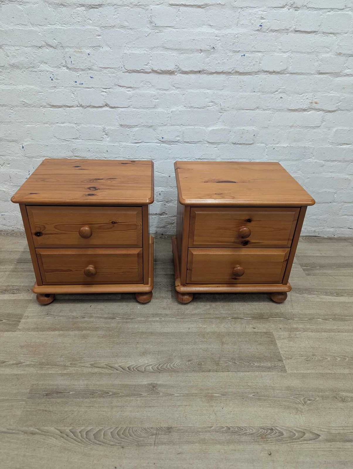 Pair Of Contemporary Pine 2 Drawer Bedside Cabinets photo for sale