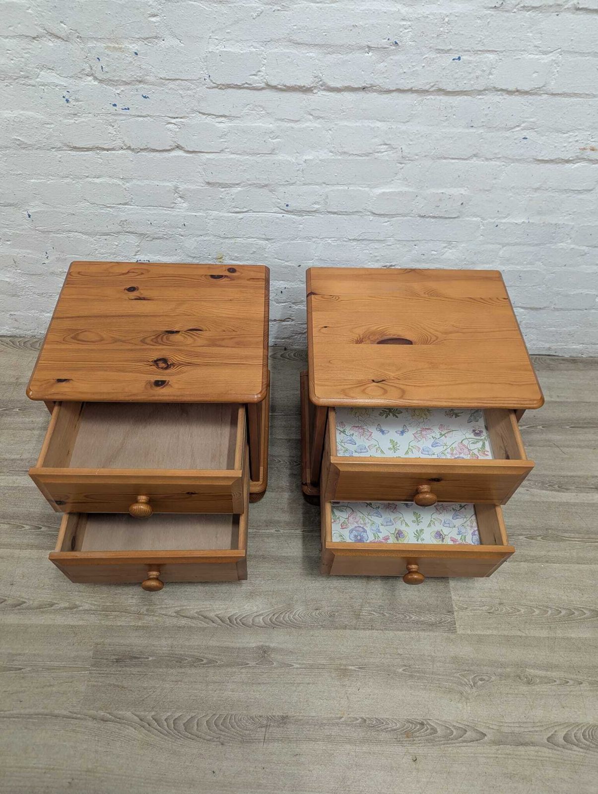 Pair Of Contemporary Pine 2 Drawer Bedside Cabinets photo Furniture