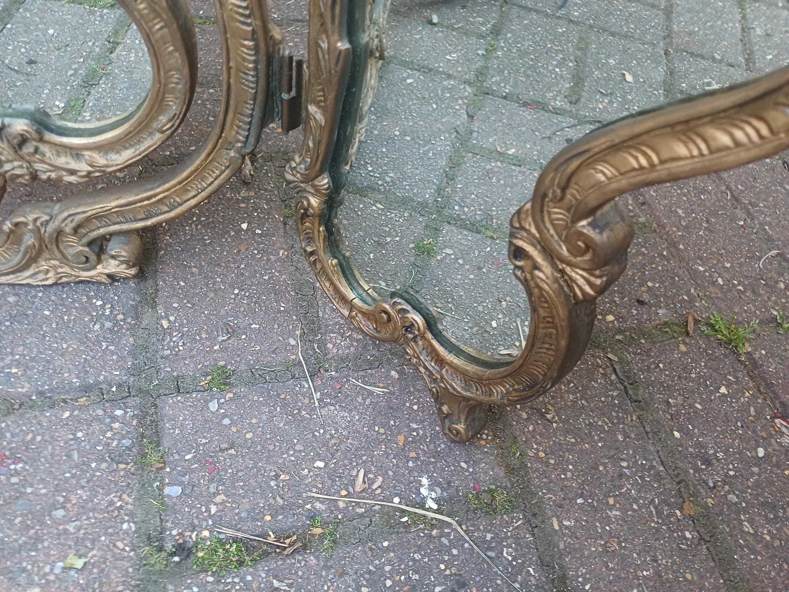 photo for sale Vintage Atsonia Cherub Triple Dressing Table Mirror Ornate Gold Rococo Vanity Mirror Fine Quality And Weight