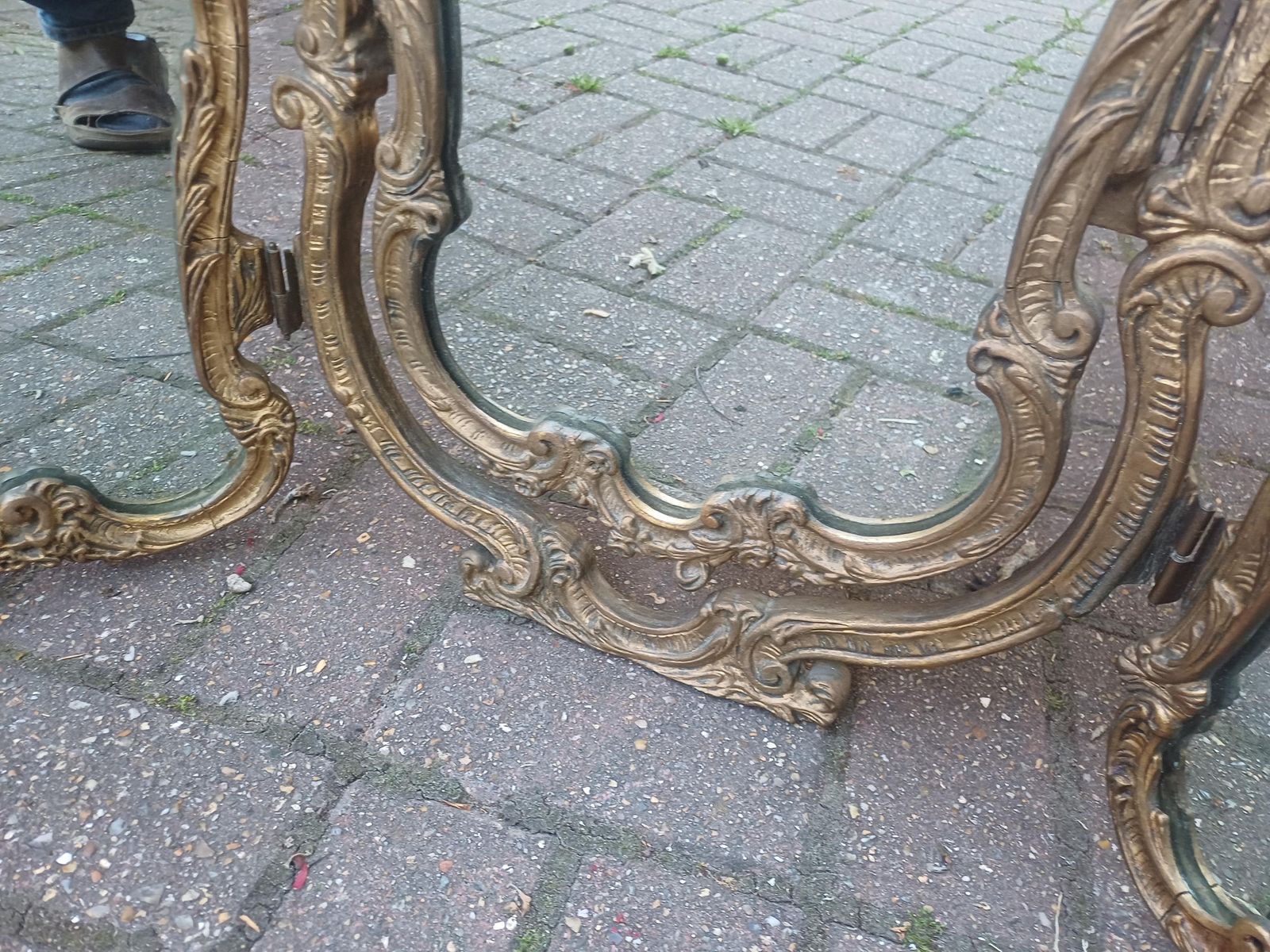 Home Decor Vintage Atsonia Cherub Triple Dressing Table Mirror Ornate Gold Rococo Vanity Mirror Fine Quality And Weight photo