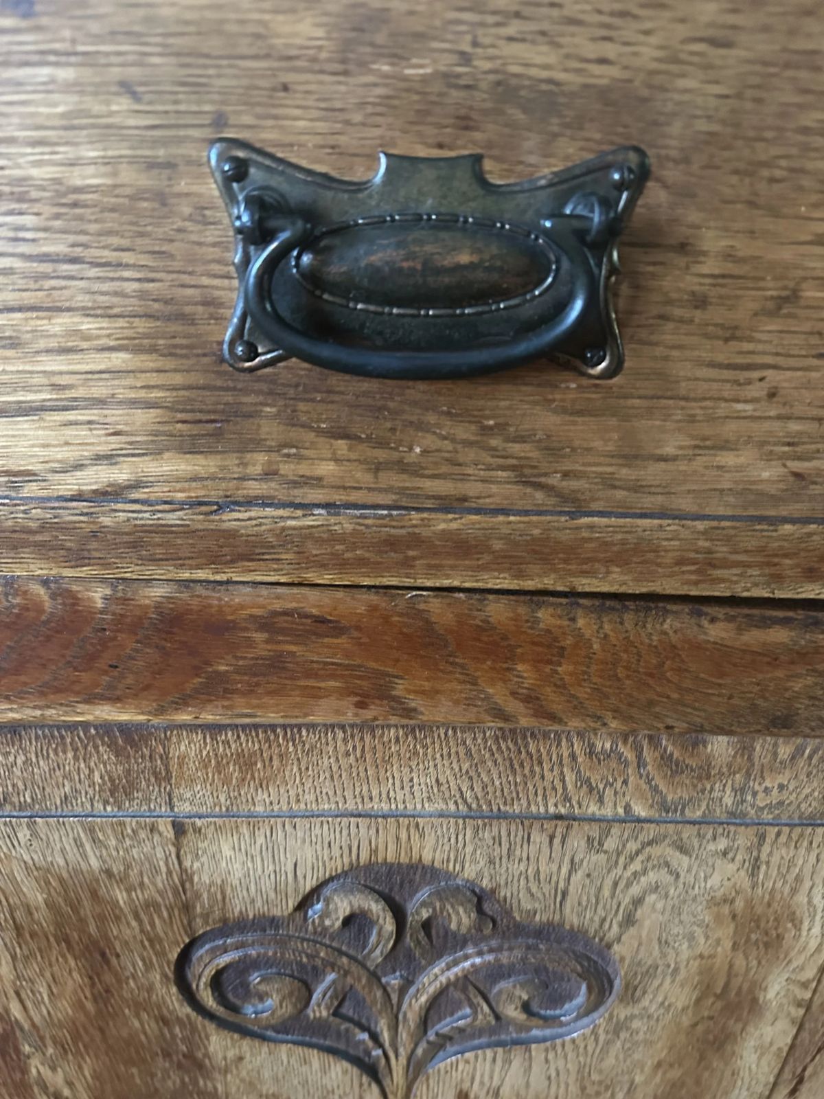 Antique Solid Oak Sideboard, 1800s photo furniture
