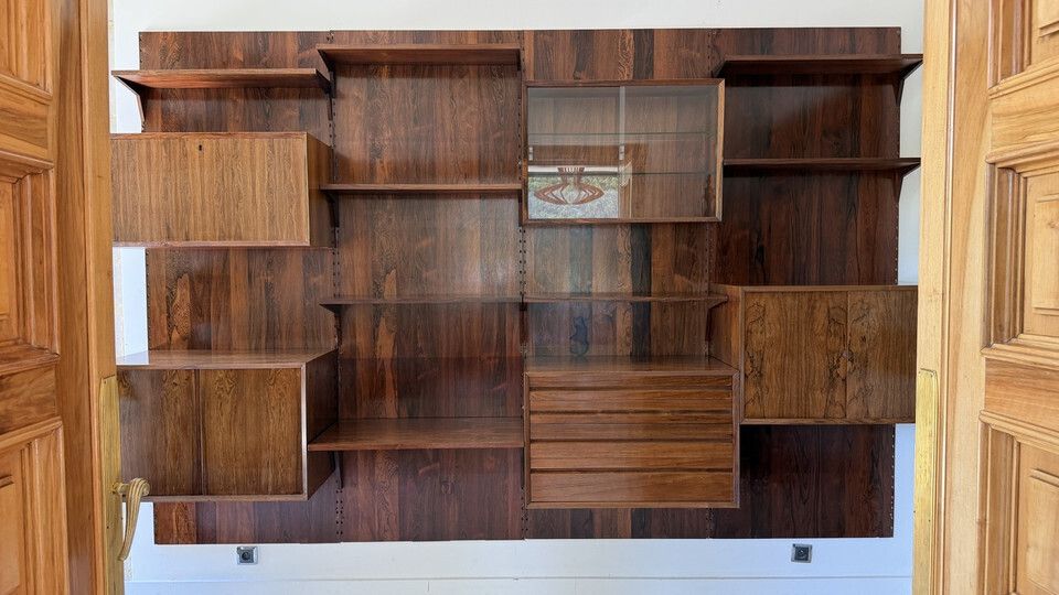 Scandinavian Modular Wall Shelf In Rosewood, Poul Cadovius, 1960s photo Furniture