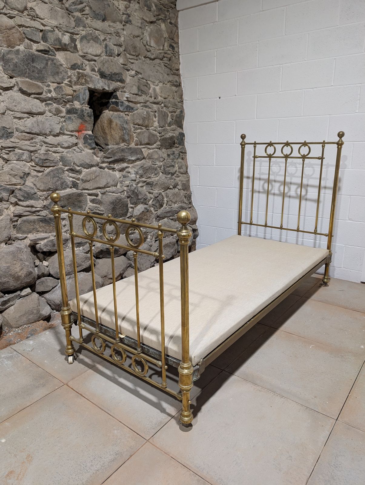 Antique French Single Brass Bed photo 270.0