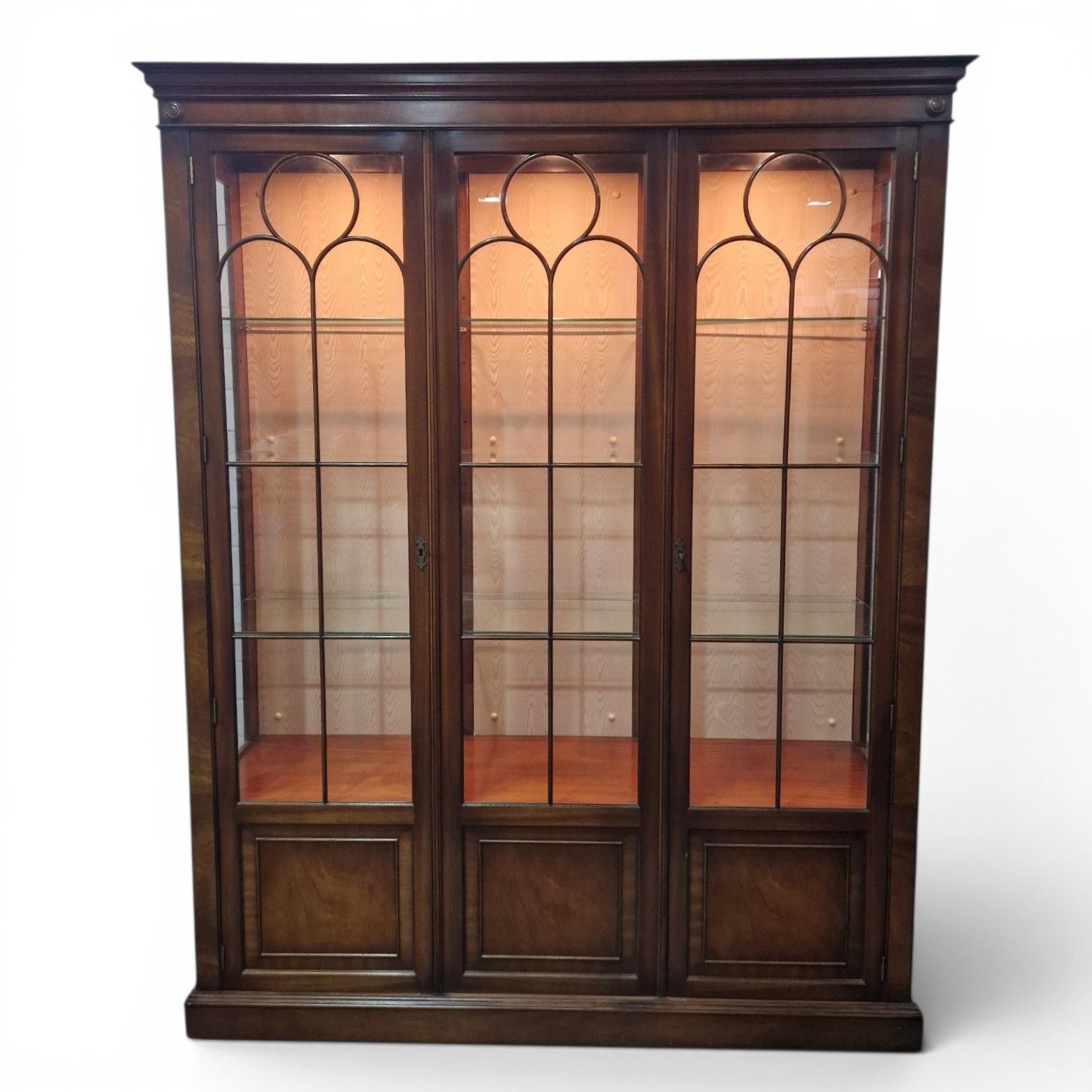 595.0 Bevan Funnell Reprodux Mahogany Showcase Display Cabinet Glazed Large Lockable photo
