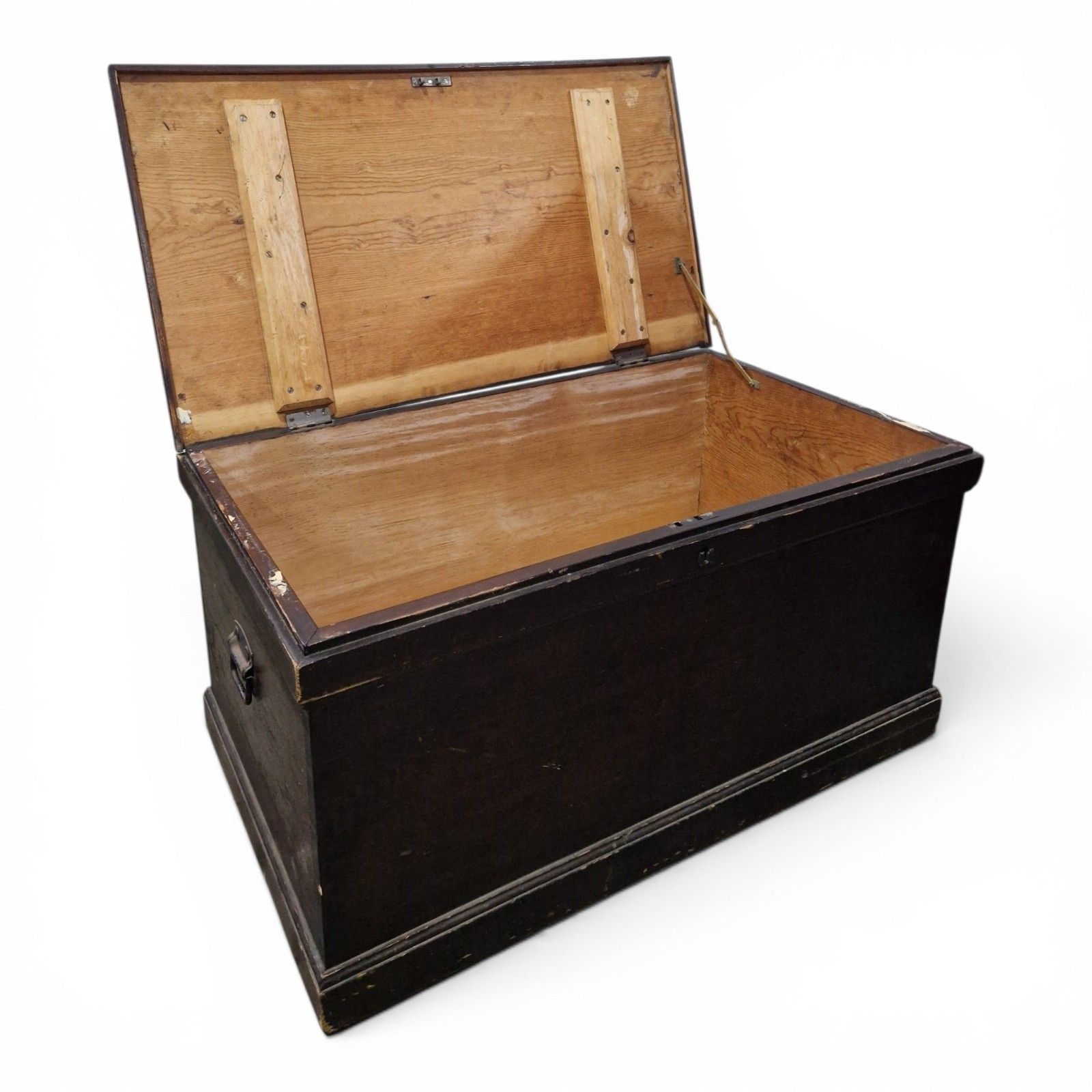photo for sale Antique Victorian Pine Blanket Box Storage Chest Trunk Scumbled Finish Large