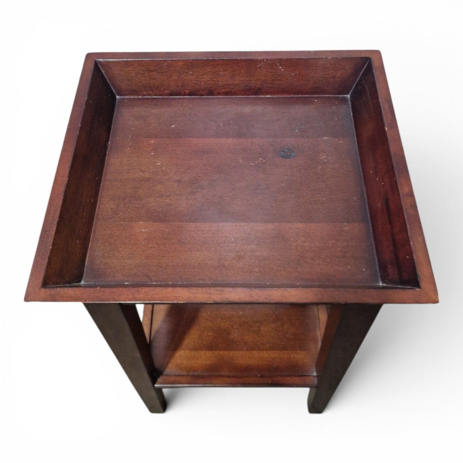 photo for sale Pair Mahogany Lamp Tables Bedside Tables Two Tier Side Tables Nightstands