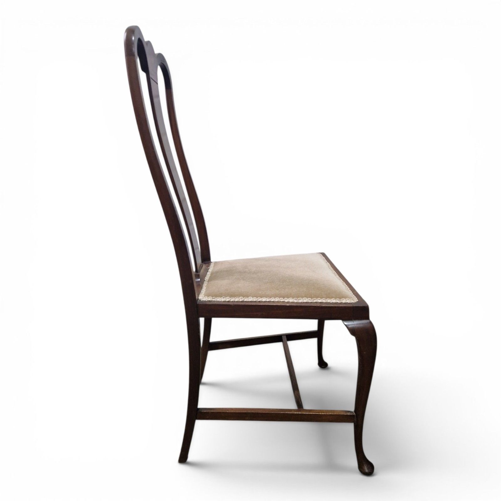 photo furniture Edwardian Mahogany Inlaid Bedroom Chair Occasional Chair Side Chair Cabriole
