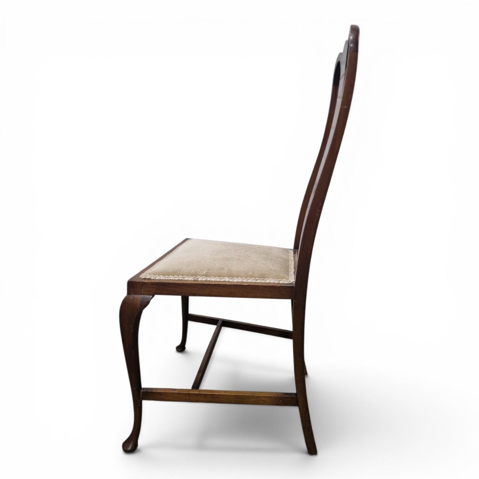 Furniture Edwardian Mahogany Inlaid Bedroom Chair Occasional Chair Side Chair Cabriole photo