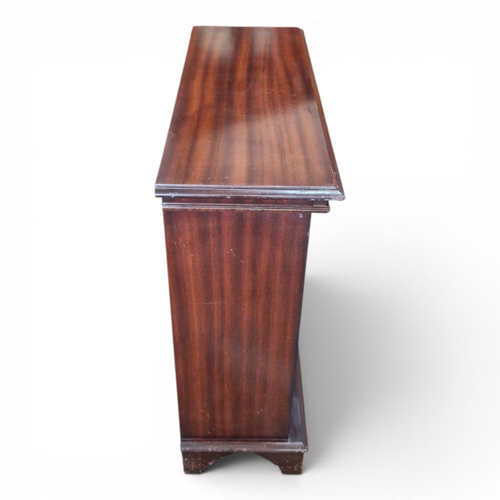 photo for sale Mahogany Open Bookcase Display Cabinet Adjustable Shelves Antique Style