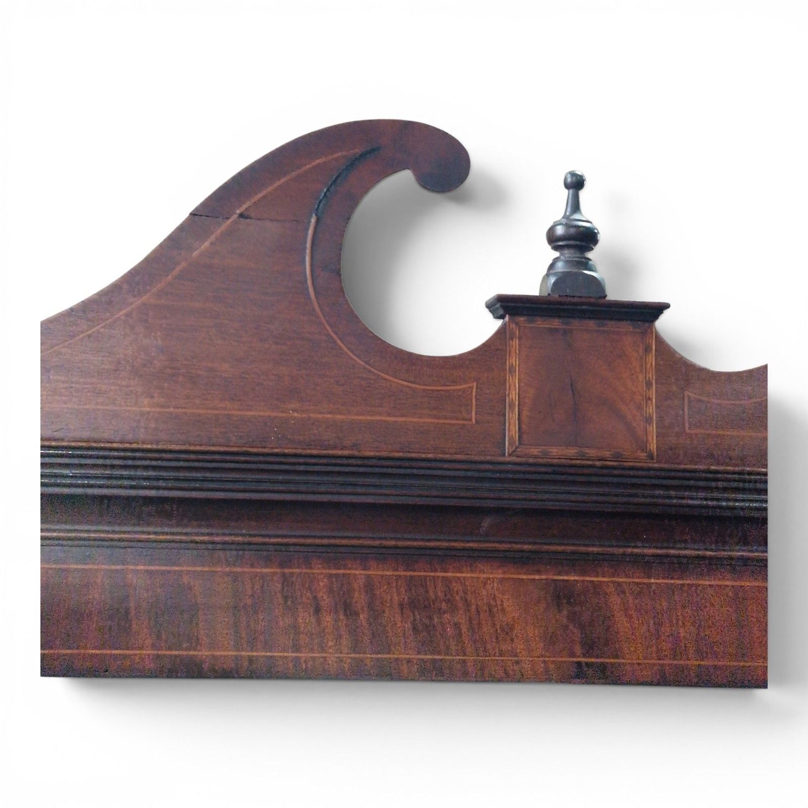 photo for sale Antique Inlaid Mahogany Corner Cabinet Display Shelves Double Cupboard Bookcase