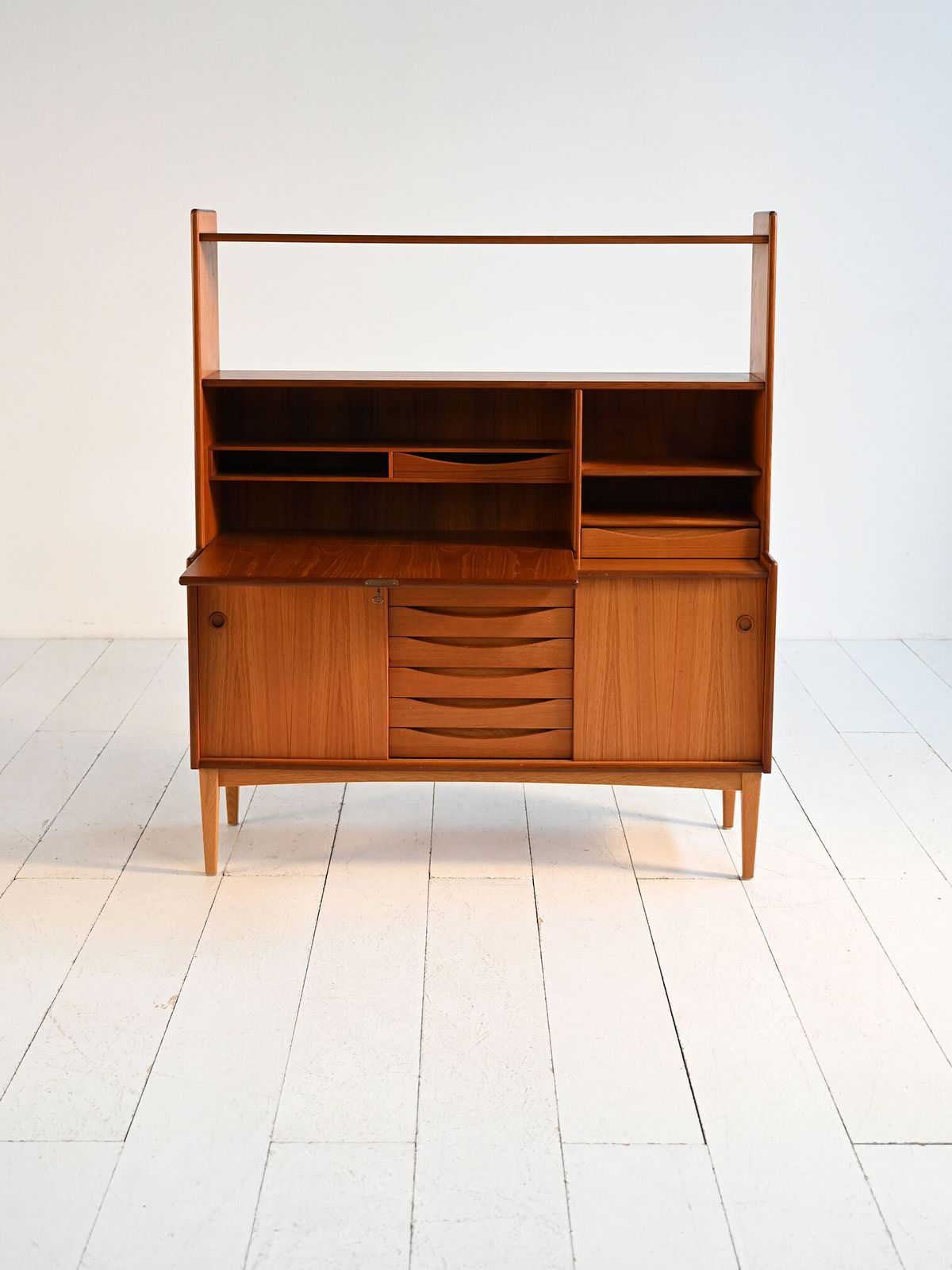 Bränntorps Schrijfkabinet Teakhouten Ca. Jaren 1950