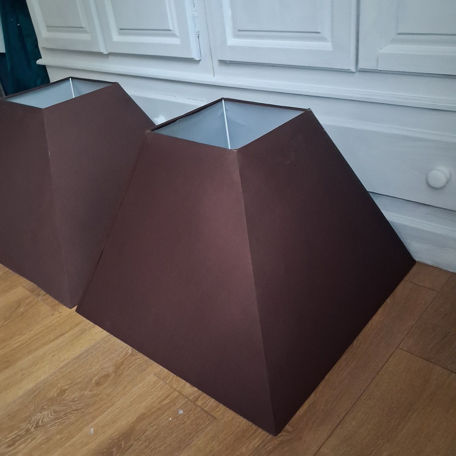 Pair Of Huge Brown Table Lamp Shades photo buy