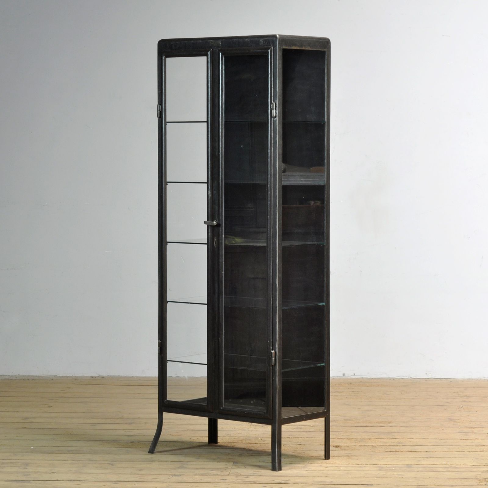Polished Iron Medical Cabinet, 1910s
