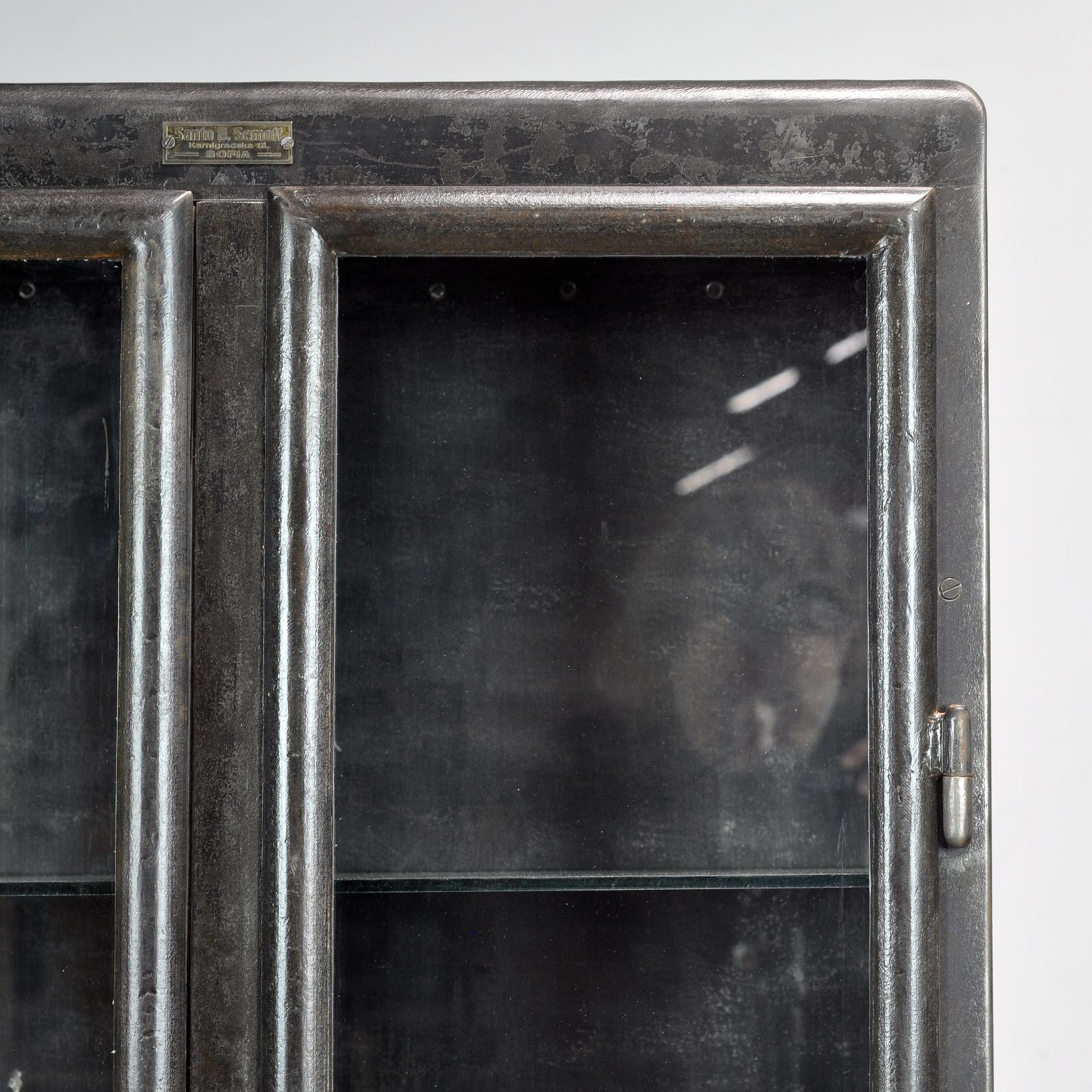 photo furniture Polished Iron Medical Cabinet, 1910s