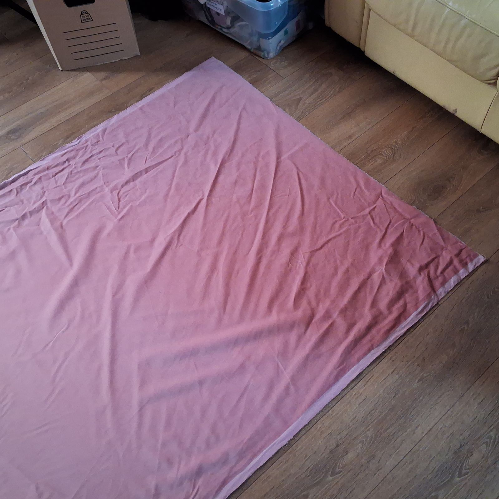 Roll Of Pink Upholstery Velvet Fabric photo Textiles