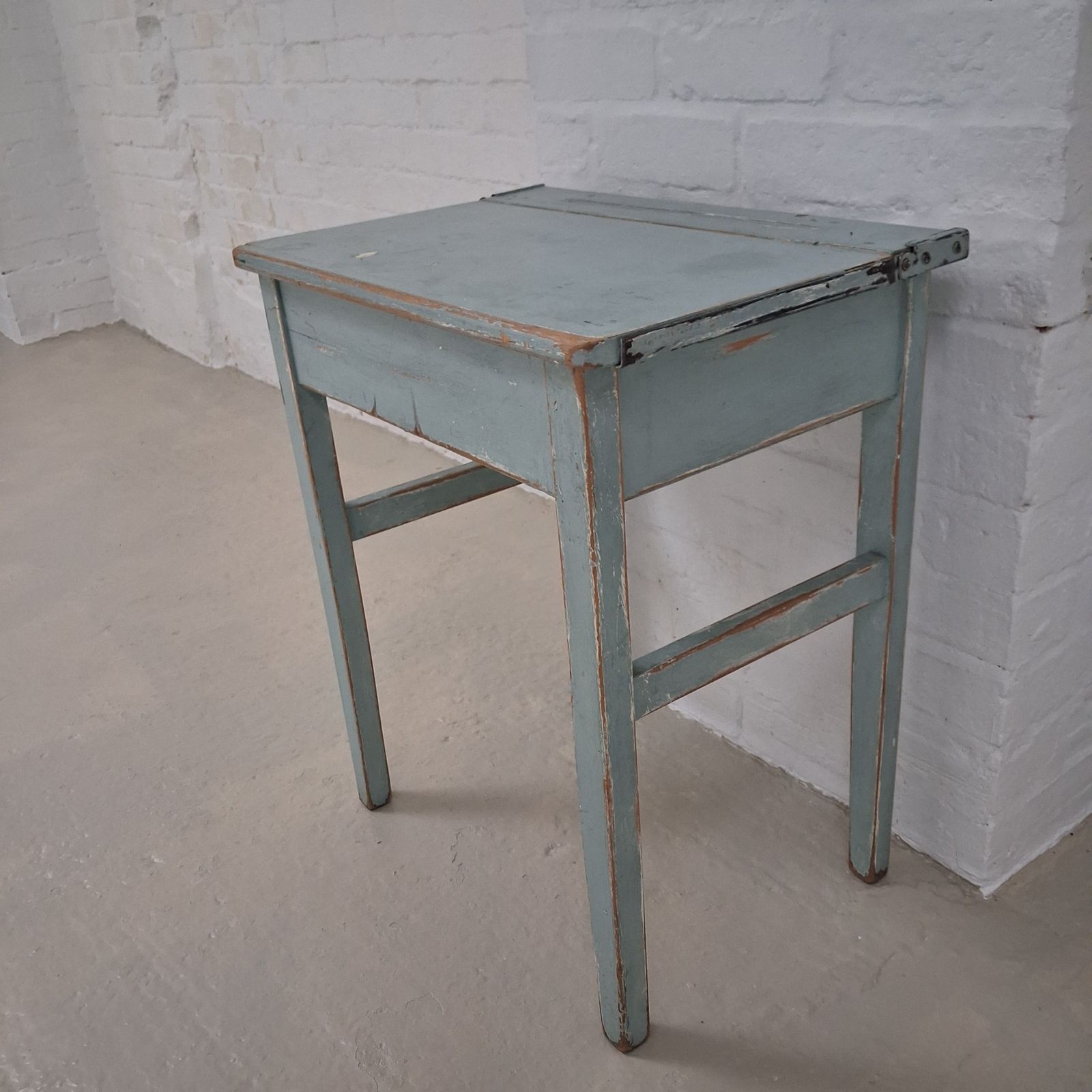 Small Vintage Duck Egg Blue Desk photo for sale