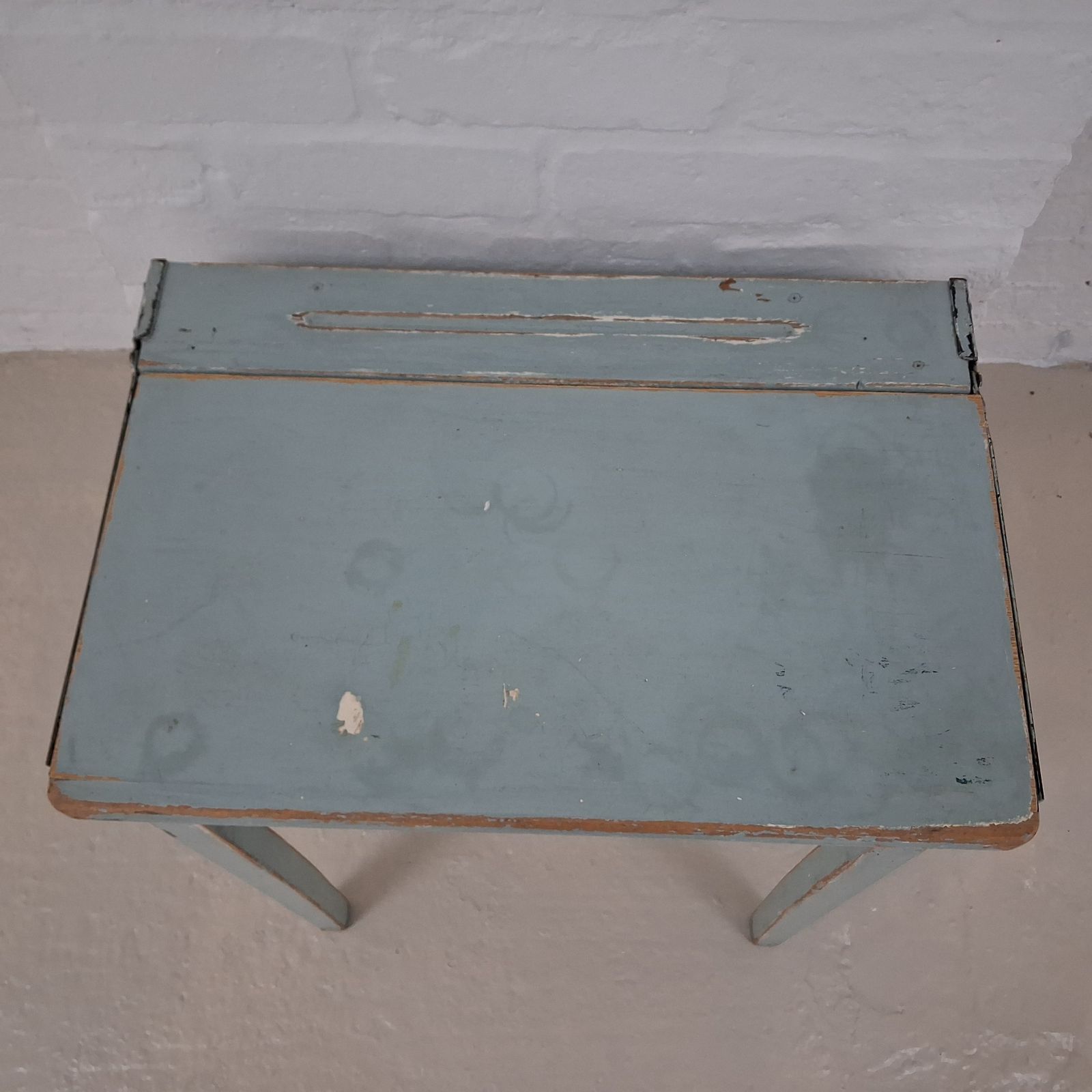 Small Vintage Duck Egg Blue Desk photo vinterior