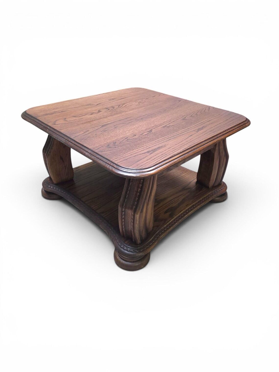 Vintage Coffee Table / Heavy Solid Wood  Traditional English Style / C1970 photo vintage