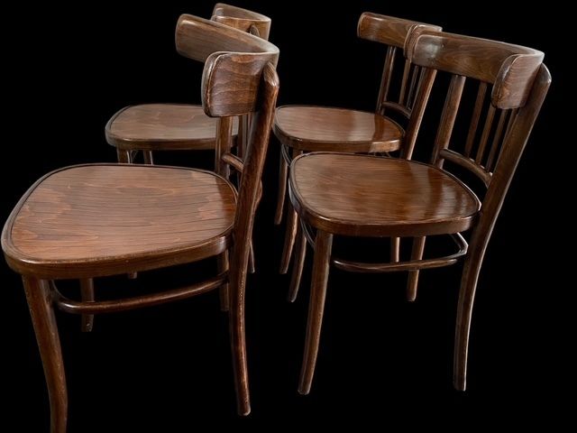 Set Of 4 Early 20th. Century Thonet Style Bentwood Chairs photo 374.99