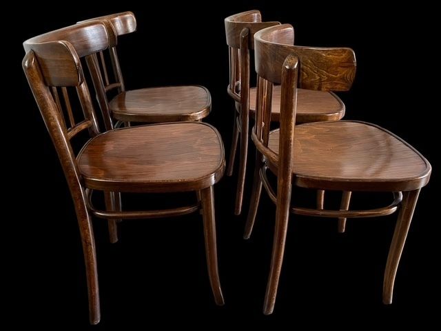 Set Of 4 Early 20th. Century Thonet Style Bentwood Chairs photo vinterior