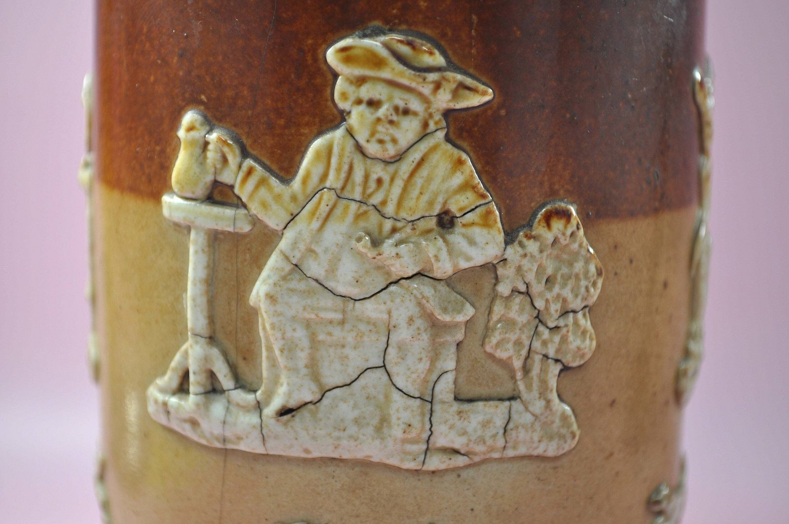 Royal Doulton Lambeth Stoneware Hunting Tankard | Antique Engels zoutgeglazuurd bierpul | Patroon 2888 | Cadeau voor hem | Pub mok photo vintage