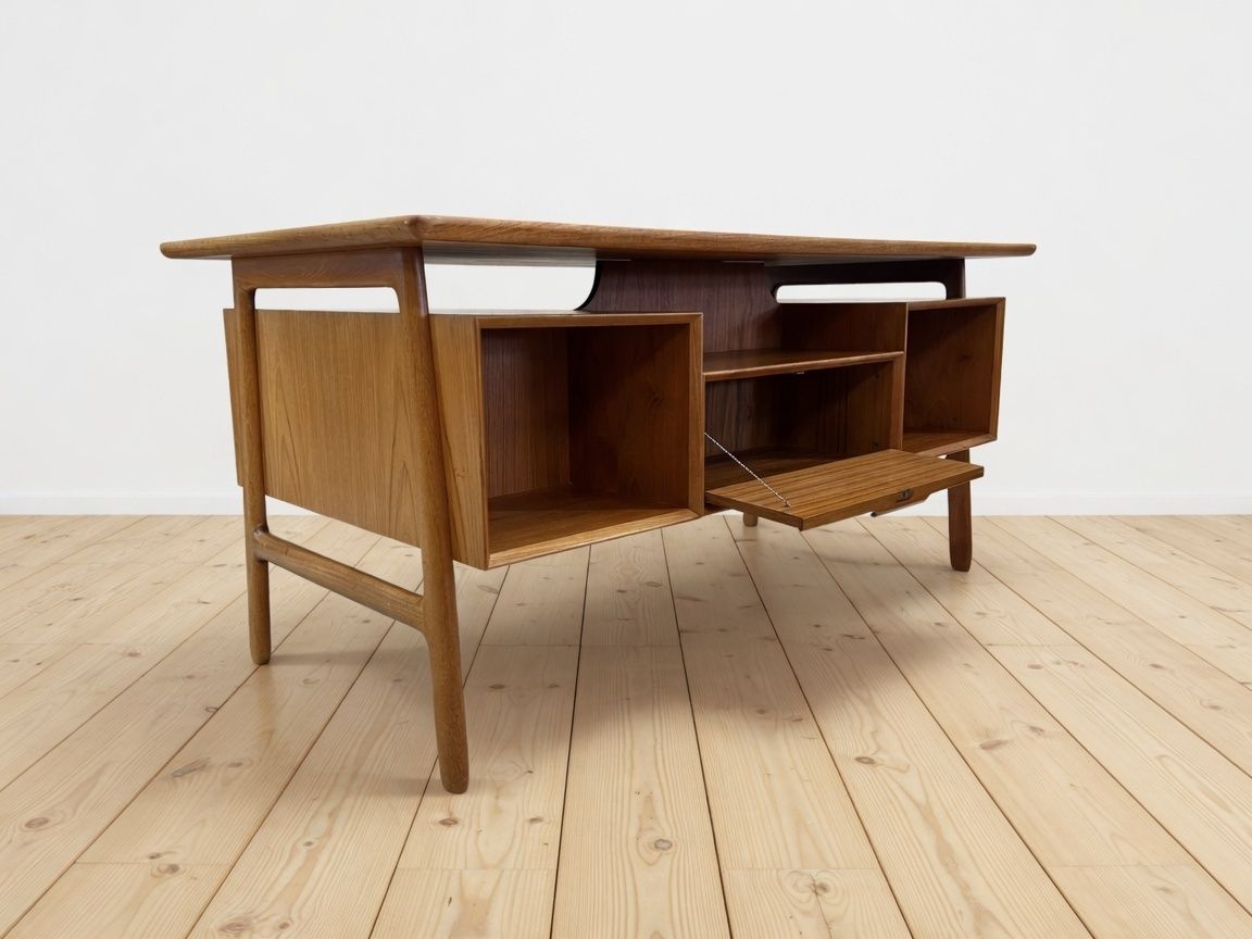 Furniture Gunni Omann #75 Teak Executive Desk, 1960s. photo