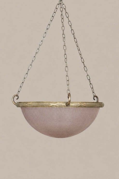 Holophane “Blonde Bowl” Plafonnier Pendant Light