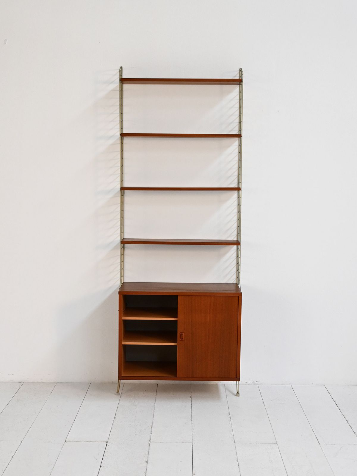 “String” Wall Mounted Shelving Unit, Nisse Strinning Bfb Hyllan, 1950s–60s photo vinterior
