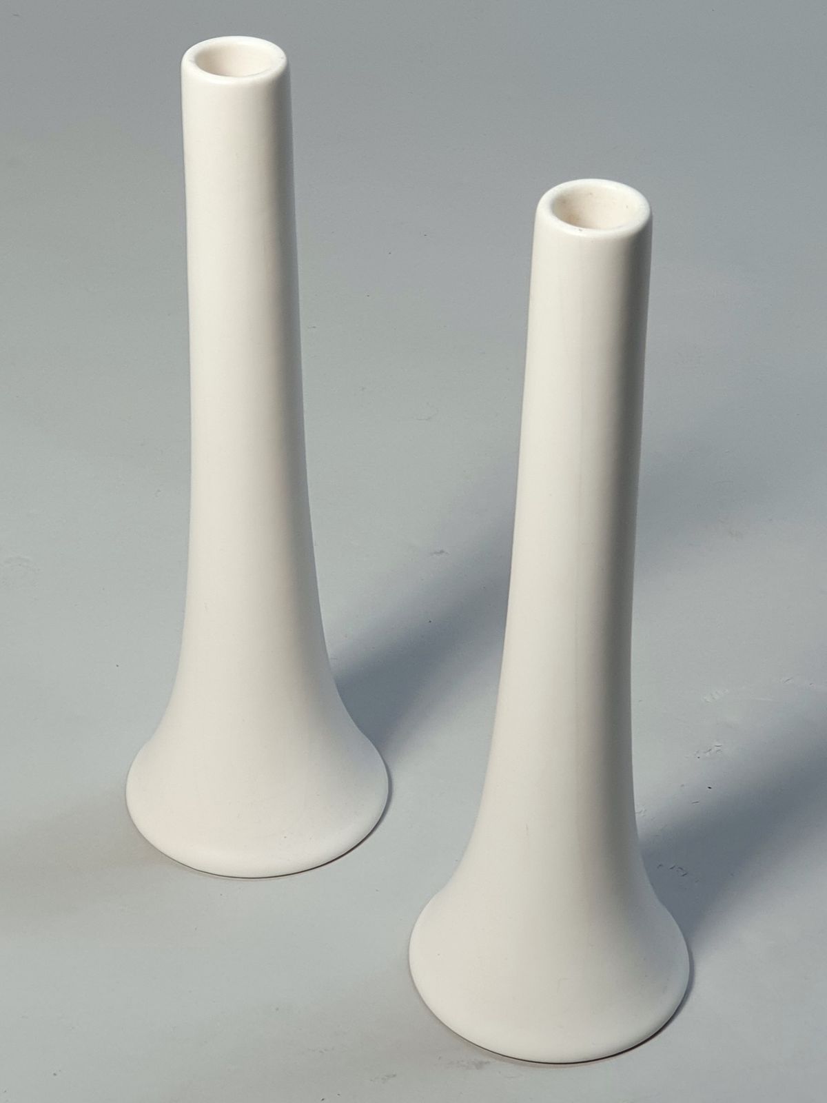 Pair Of Floris Meydam White Ceramic Dutch Mid Century Vases By Flora Keramiek photo furniture
