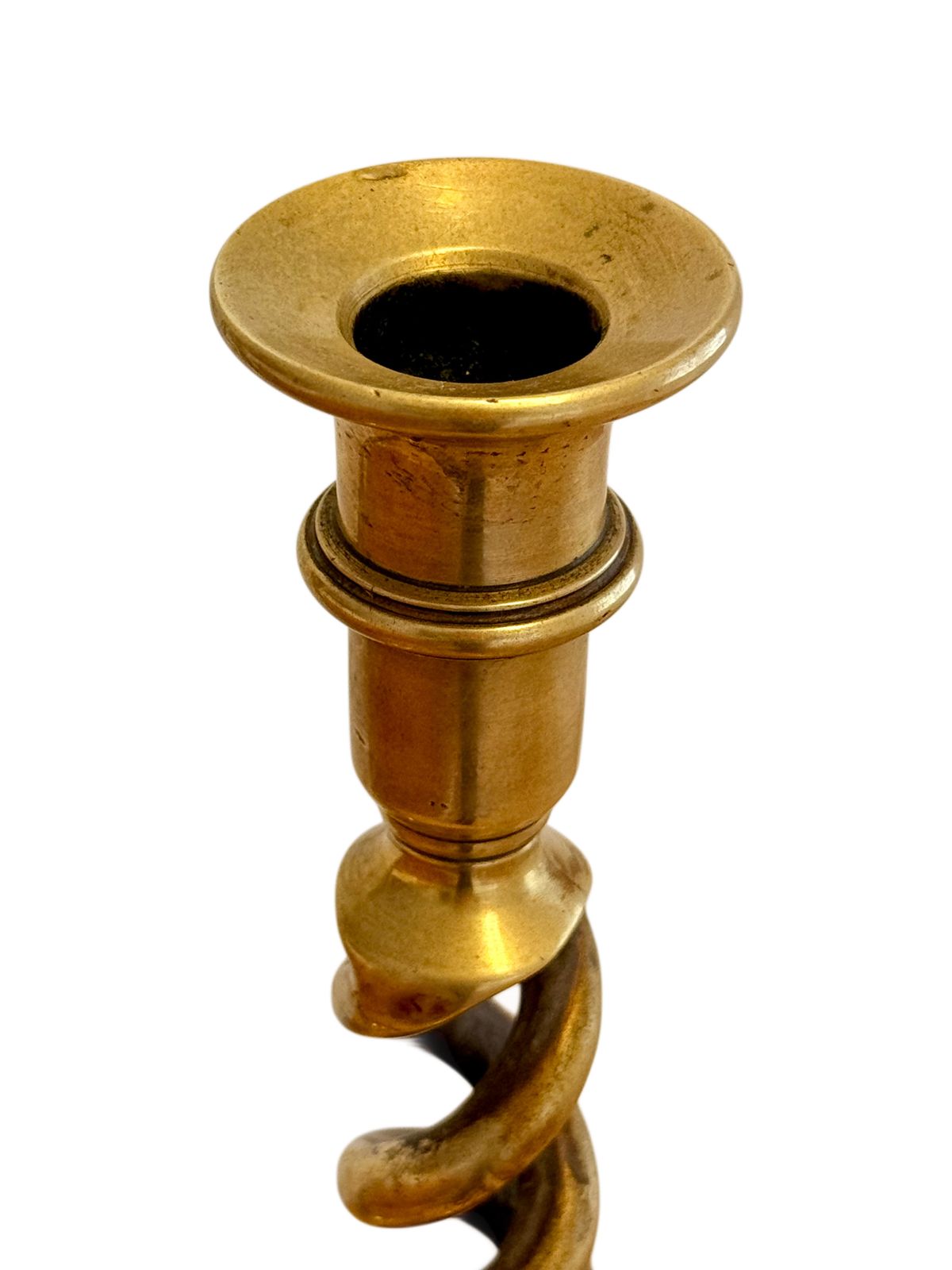 Pair Of 19th Century Victorian Barley Twist Brass Candlestick Holders photo Home Decor