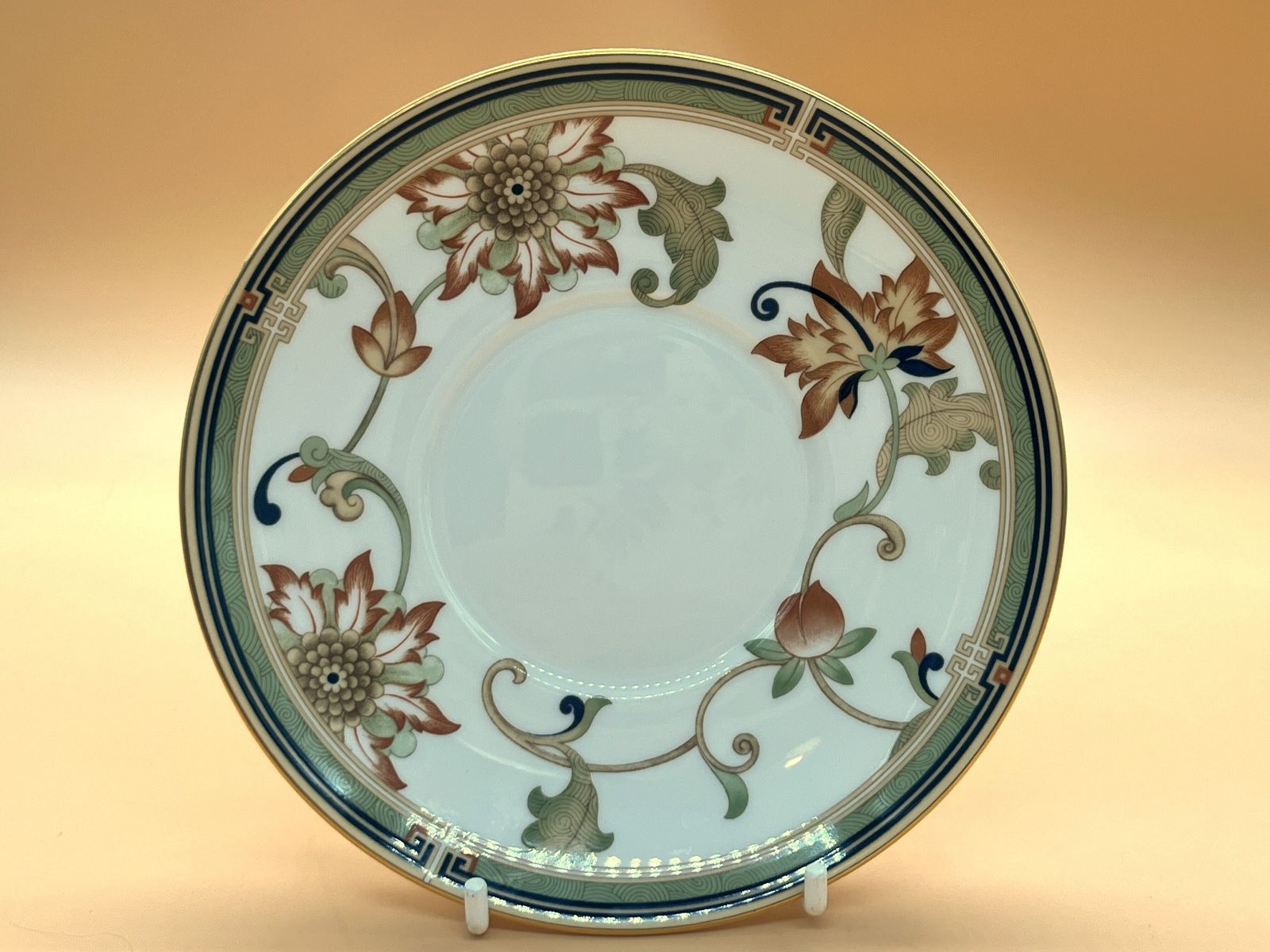 Wedgwood China Oberon Chinoiserie Inspired Pattern Demitasse Cup & Saucer Duo. C1993. photo for sale