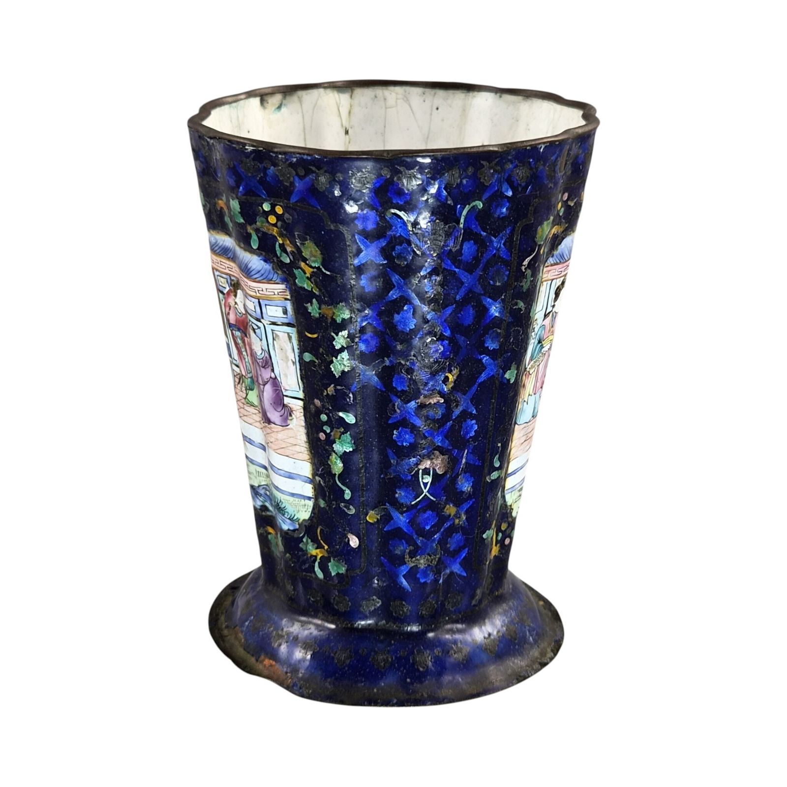 Chinees Canton-email op koper, Qing-dynastie, eind 18e eeuw photo Woonaccessoires