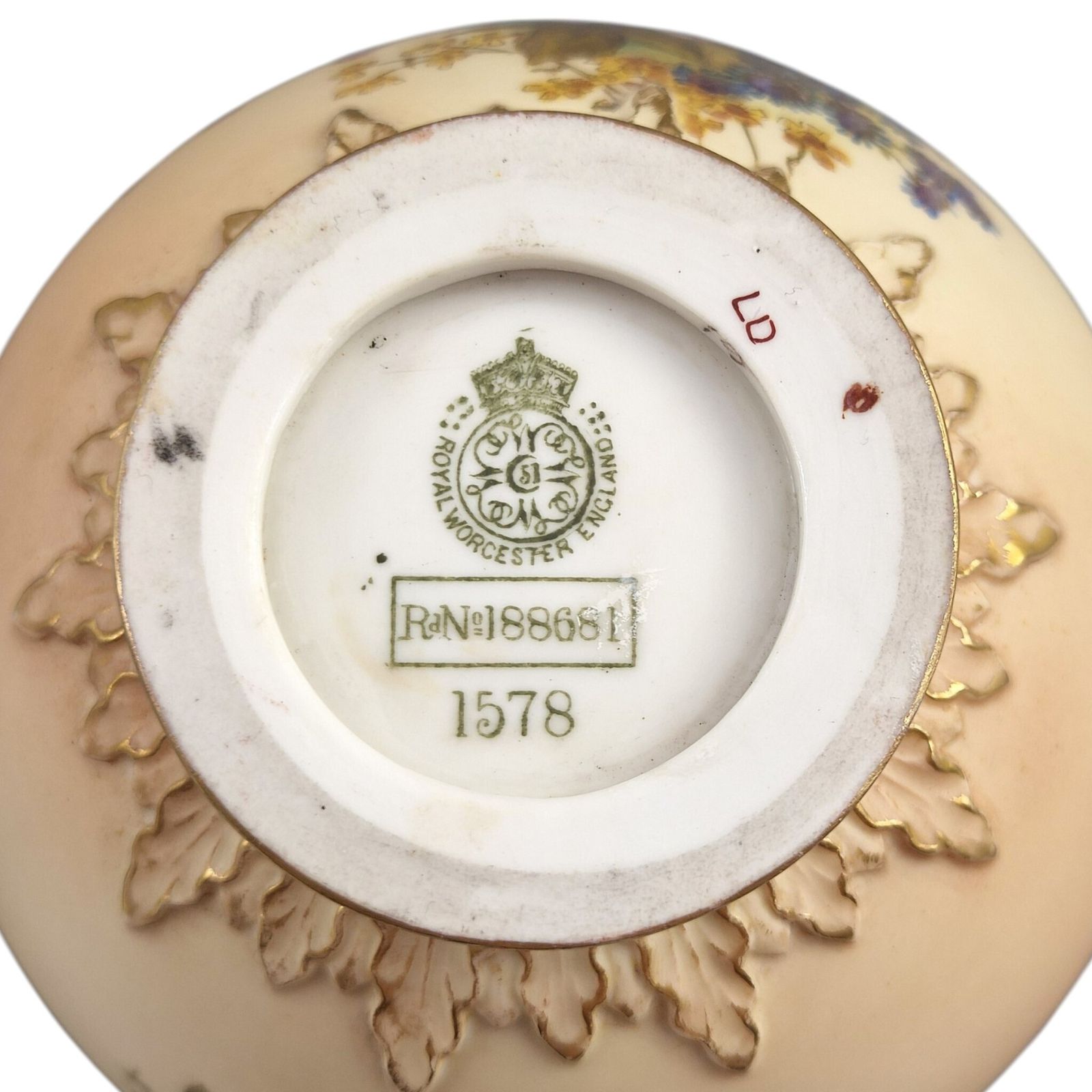 Royal Worcester Dolphin Handled Blush Ivory Vase Pair, Persian Range, 1902-1903 photo buy