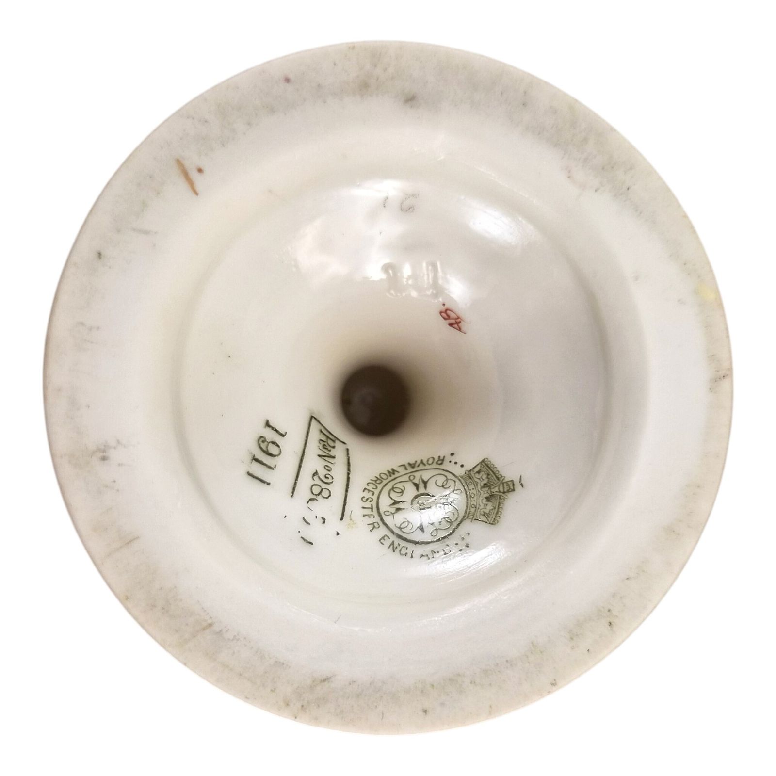 photo furniture Paar Royal Worcester Blush Ivory Bloemvazen met Vergulde Maskerhengels, 1900