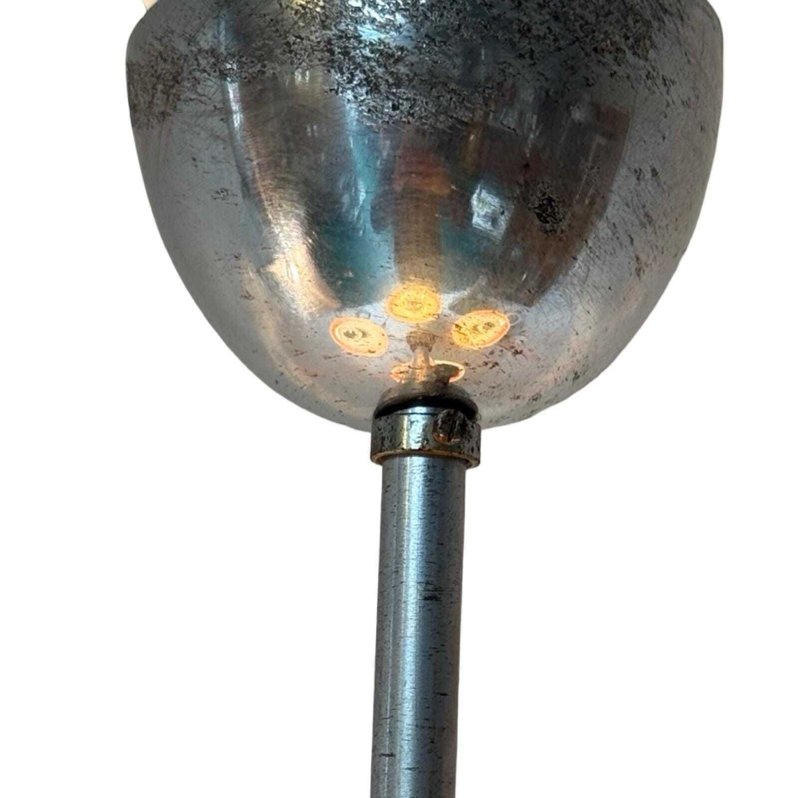 Art Deco Chandelier   Approx. 1930, Czechoslovakia   Frosted Glass, Bakelite And Chromed Metal Frame   4 Bulbs photo vinterior