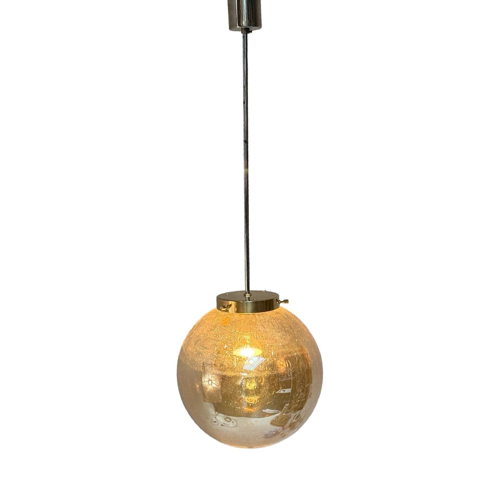 Art Deco hanglamp met bubbelglas | Messing en chroom | Meerdere beschikbaar photo furniture