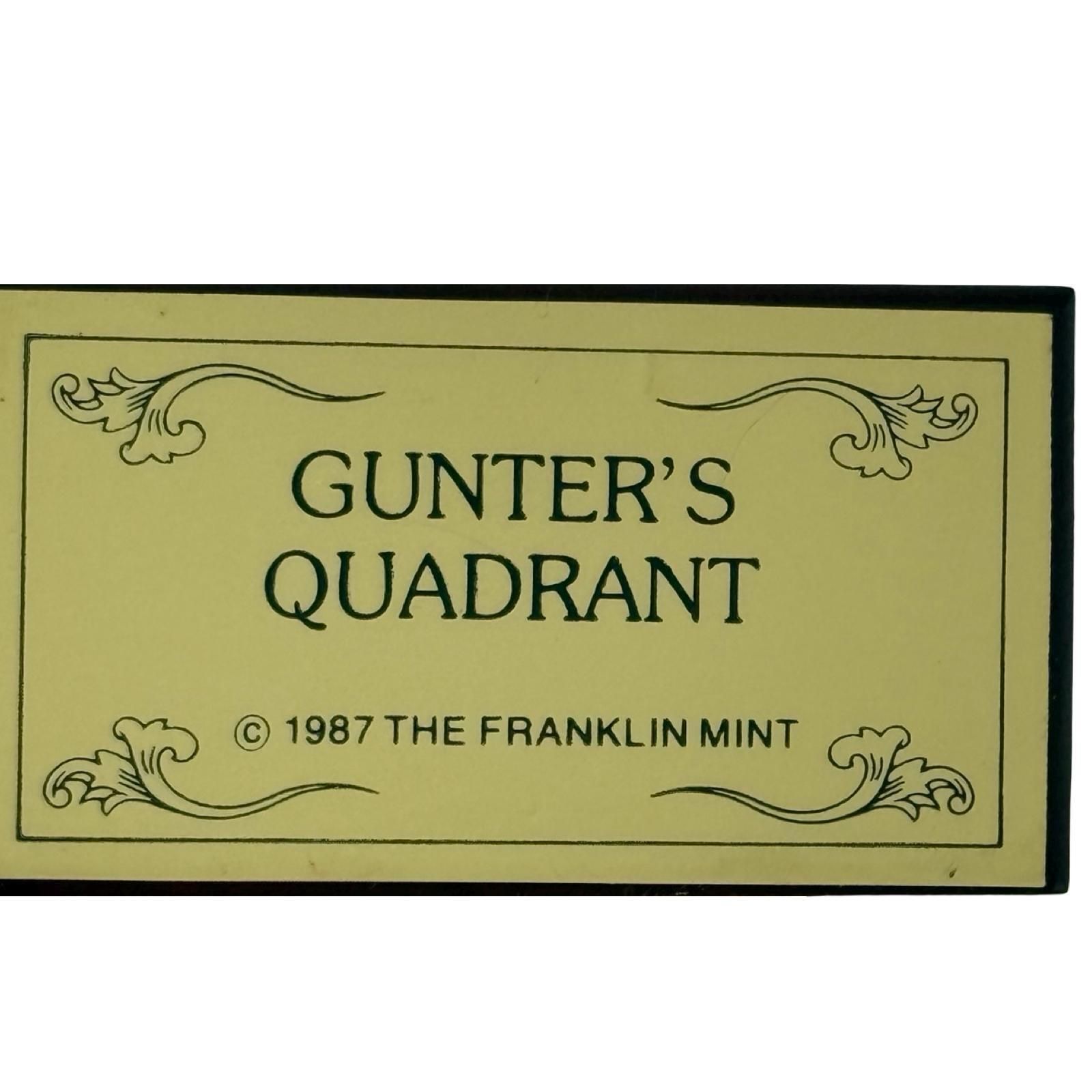 Franklin Mint   Gunner's Quadrant   Gold Plated Brass On Wooden Mount   1987 photo Home Decor