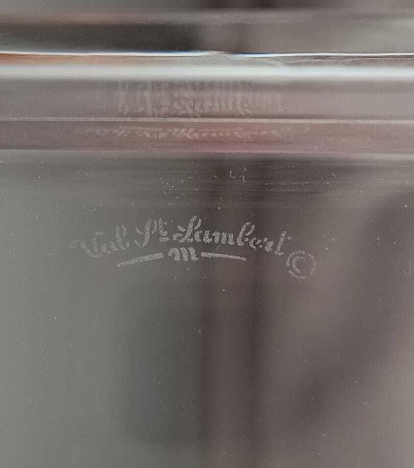 photo furniture Midcentury Modernist Val St Lambert Clear Crystal Glass Cigar Or Jewelry Box, Art Deco Style