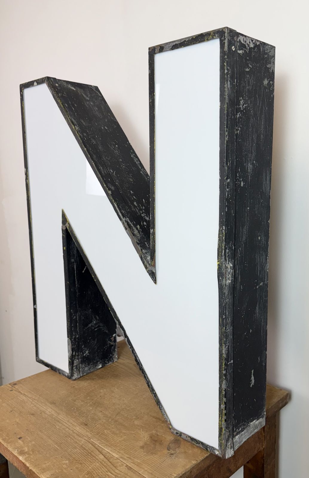 Large Vintage Illuminated Advertising Letter N , 1960s photo buy