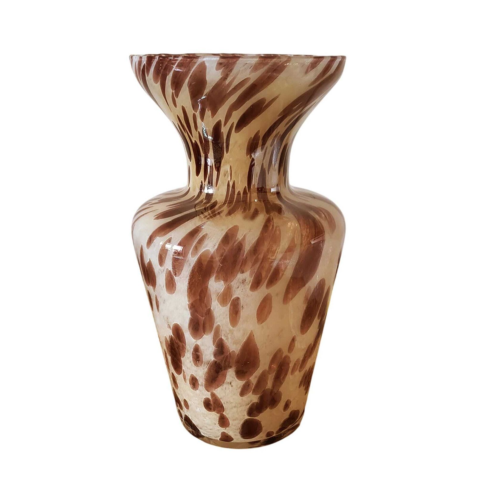 Vase de luxe artisanal en verre de Murano, années 1970, par Maestro Del Vetro. Fabriqué en Italie