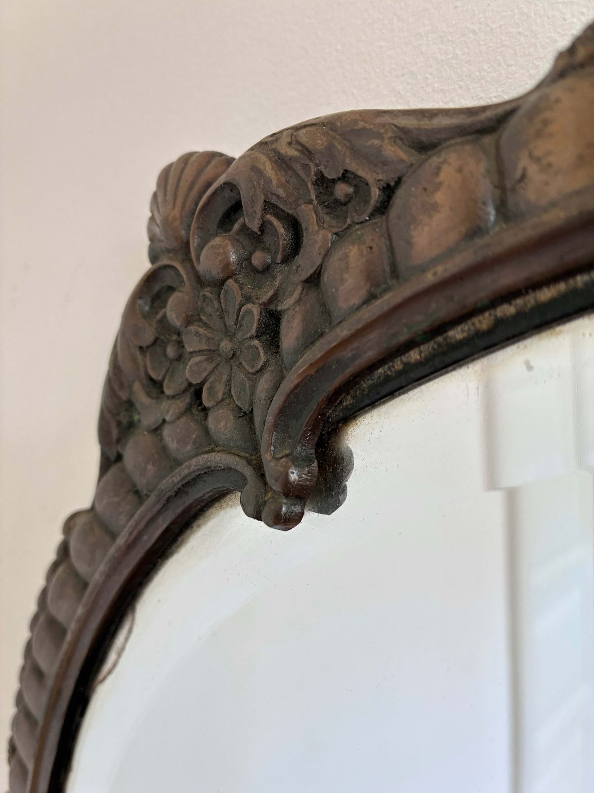 Vintage Italiaanse Baroque Revival Ronde Wandspiegel photo Woonaccessoires