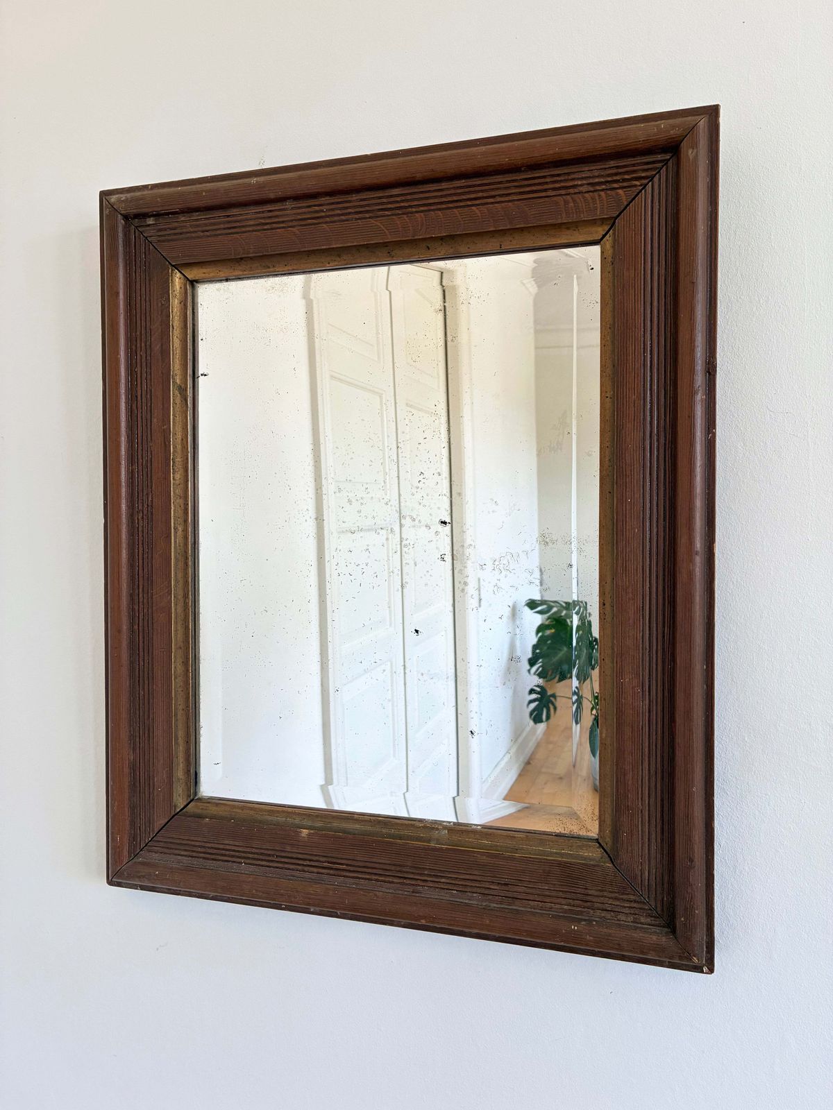 Antieke Duitse Biedermeier Wandspiegel, 19e Eeuw