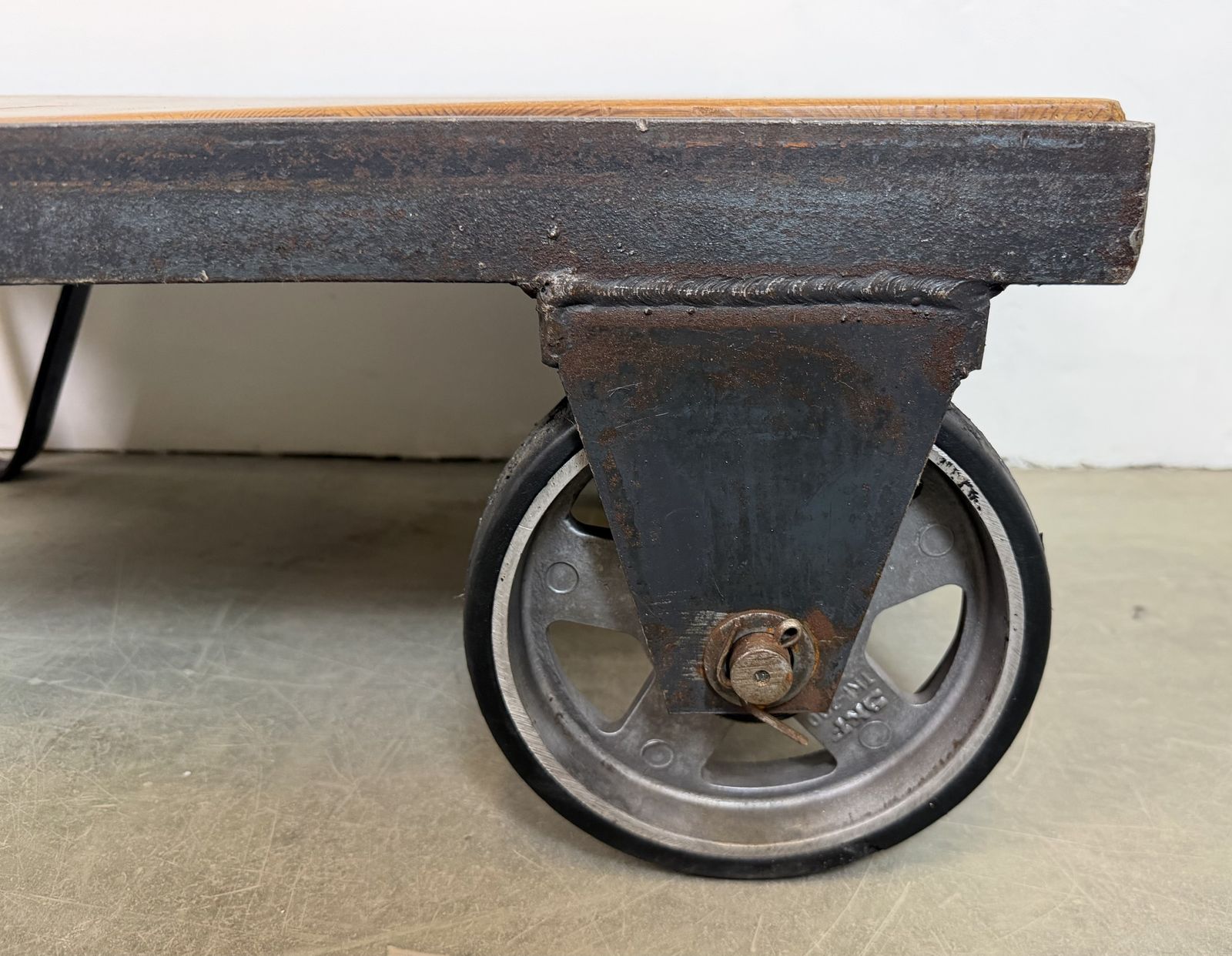 Black Industrial Coffee Table Cart, 1960s photo vintage