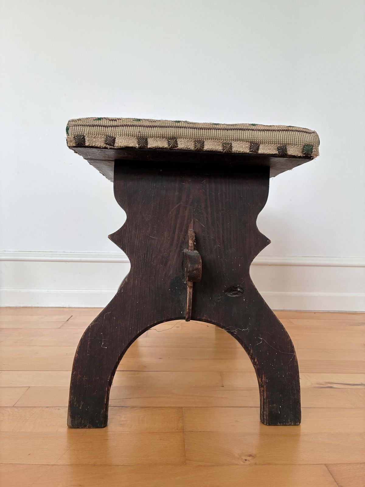 Antique Rustic Spanish Small Entryway Bench photo for sale