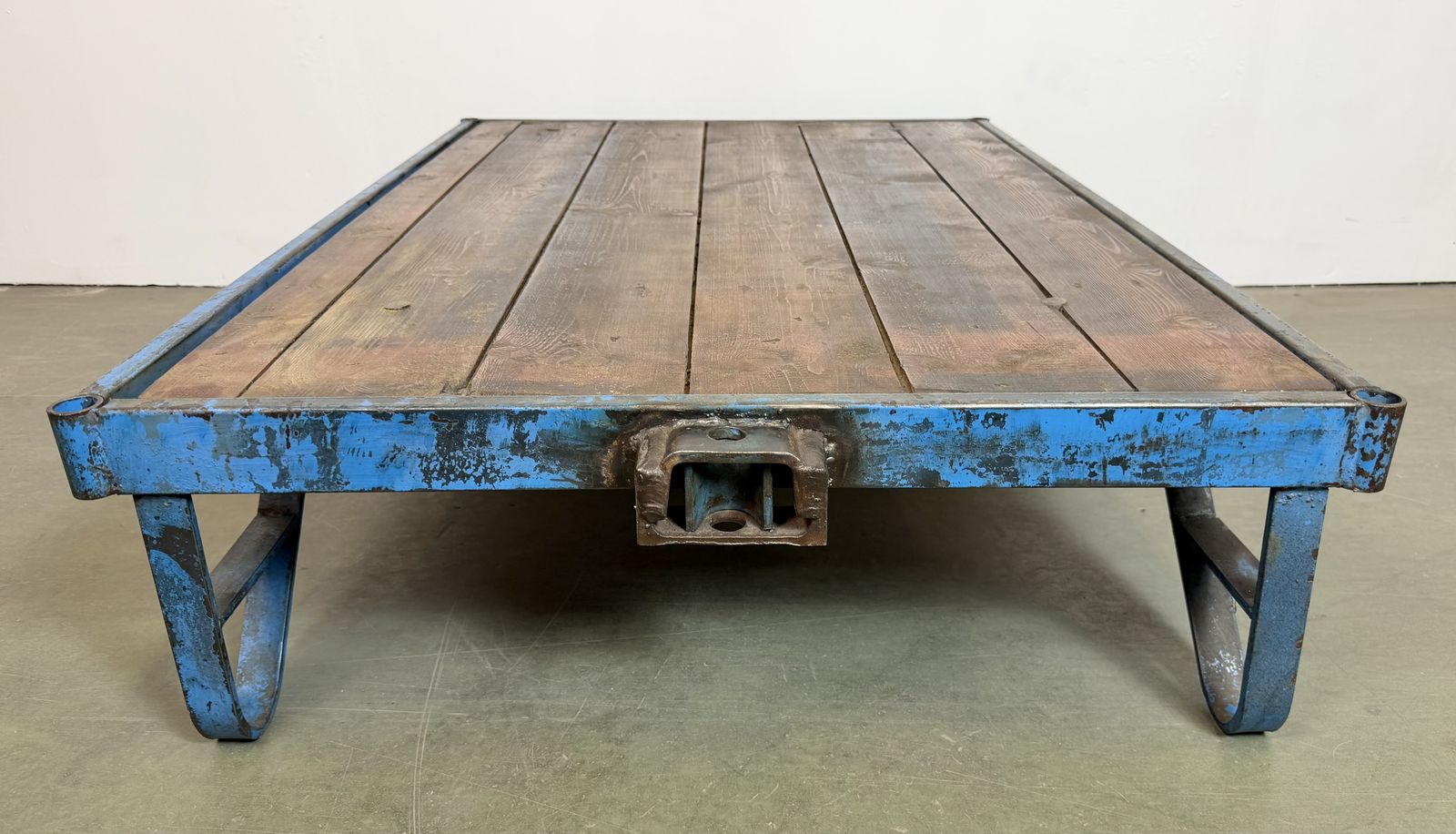 Furniture Large Blue Industrial Coffee Table Cart, 1960s photo